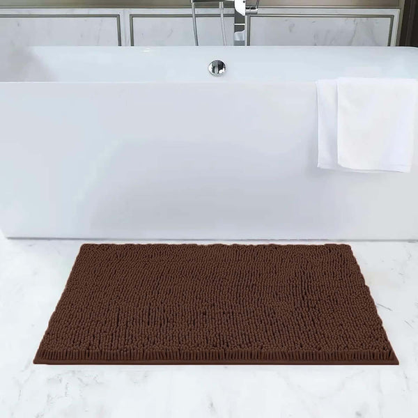 1pc Soft Chenille Bath Mat – Durable Chenille Rug with Non-Slip Backing, Stylish Bathroom Rug, Machine Washable Bath Mat, Non-Slip Area Rug for Shower Room & Home Use