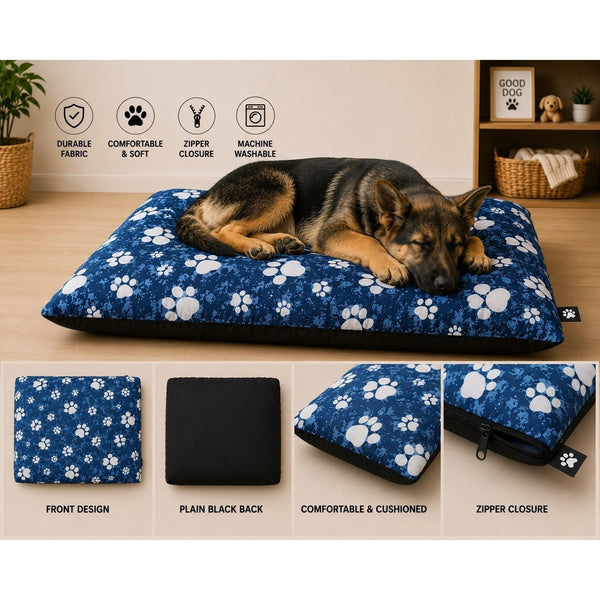 Dog Pet Bed with Removable Zipped Cover Large 95cm x 65cm Soft Washable Cushion