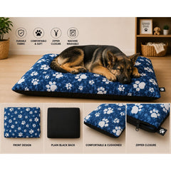 Dog Pet Bed with Removable Zipped Cover Large 95cm x 65cm Soft Washable Cushion