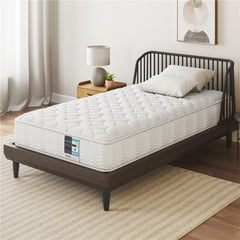 Costoffs Single/Double Bed Mattress Medium Firm Pocket Coil Spring Mattress, Vacuum Packed, Fabric Encased Coil, Bedroom Furniture, 90x190cm/130x190cm, Grey/White