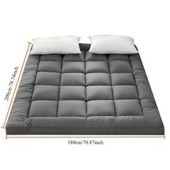 1pc Hotel Quality Mattress Topper 10cm Thick - Ultra-Soft Microfiber, Anti-Shift & Even Weight Distribution, UK Bed Sizes Single/Double/King/Super King, Grey