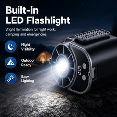 Wall-mounted Fan, USB Rechargeable Five-speed Adjustable Multi-function Electric Fan, Silent And Fast Cooling And Dehumidifying High-speed Fan, Handheld Mini with Hanging Strap for Wearing Around The Waist, for Travel And Outdoor Use., for Outdoor