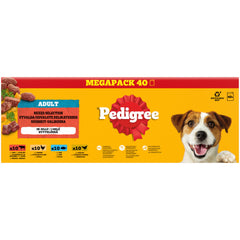 120 x 100g Pedigree Adult Wet Dog Food Pouches Mixed Selection in Jelly