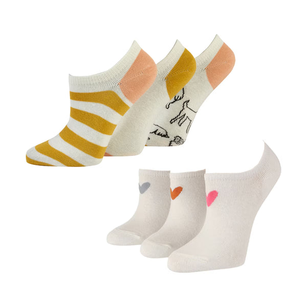 Caroline Gardner Ladies Trainer Sock, 6 Pack