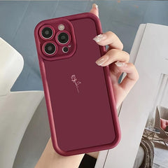 Phone Case: Simple Line Rose Wine Red Mobile Phone Case for iPhone 16/16Pro/16ProMax/16Plus/15/15Plus/15Pro/15ProMax, 14/14Plus/14Pro/14ProMax, 13/13Pro/13ProMax, 12/12Pro/12ProMax, 11/11Pro/11Proamx, XR/Xs/XsMax, Anti-fouling, Gift