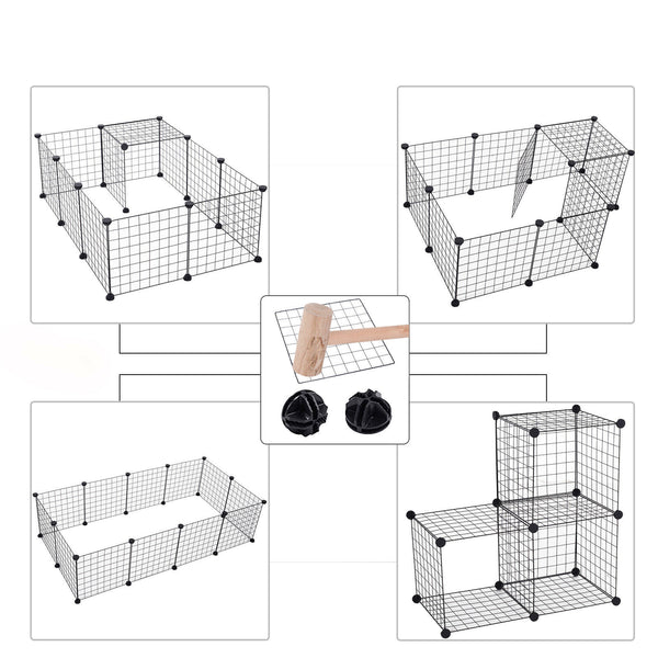Dog Playpen, Cat Playpen, Small Animal Playpen Metal Pet Playpen for Small Dogs Cats Including 12 Panels, Portable Small Animal Wire Cage for Indoor Yd Fence for Guinea Pigs, Rabbits Kennel Crate Fence, Dog Fence for Puppy, Kitten, Hamster, Turtle, Hedgeh