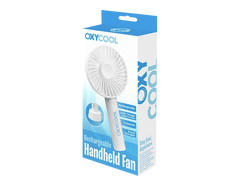 UK LOCAL SELLER - 3 Speed Rechargeable Portable Handheld Fan 21cm – USB Charging Mini Cooling Fan with Built-in Battery, Lightweight 165g, 2-in-1 Handheld & Desk Use with Stand for Home, Office, Travel & Outdoor Use | Sent and Fulfilled from UK Warehouse