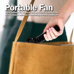 TANNESS 3 Speeds Handheld Fan - Rechargeable, Portable, Foldable With Detachable Base | USB Mini Hand Fan for Table, Desk - Quiet Standing Fan