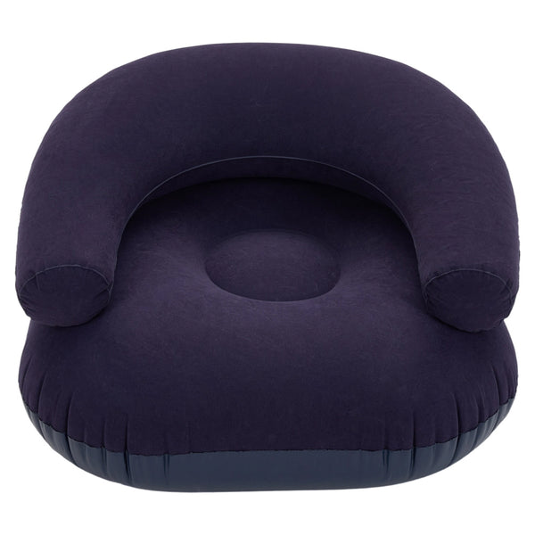 73*73*52cm U-shaped Outdoor Leisure Inflatable Sofas, Portable Inflatable Mattresses for Home Use, with Backrest, Foot Pump Included, Durable and Wear-resistant, Suitable for Home, Camping, Beach and Travel Use Green/Purple