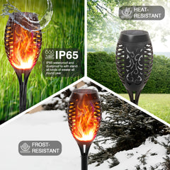 6/8/12pcs Solar Torch Lights Outdoor, Light with Vivid Dancing Flickering Flames for Landscape Garden Pathway, Auto On/Off, for Christmas Decor, Ideal for Christmas Gift