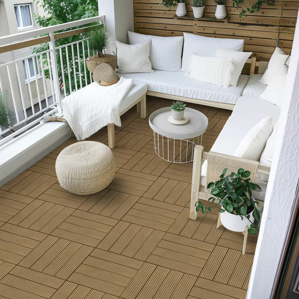 Golden Select Light Brown WPC Deck Tiles - 0.72M² per Pack