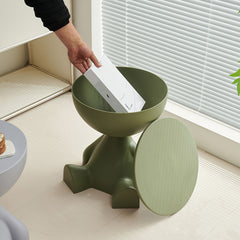 Modern Coffee Table Suitable for Small Spaces - Easy-to-Assemble Plastic Table with Top, Contemporary Bedside Desk for Living Room, Balcony, Office - Low-Maintenance Furniture (No Wood)