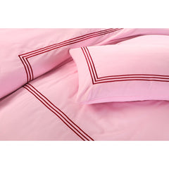 Embroided Baratta Stitch Duvet Cover Set with Matching Pillowcases - Ultra-soft Brushed Microfibre – Chic & Modern Design – Easy Care & Machine Washable