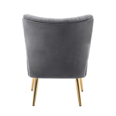 Seelinger Velvet Accent Chair with Gold Chrome Legs