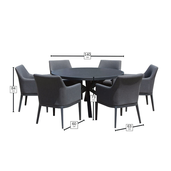 Bramblecrest St Lucia 7 Piece Upholstered Dining Set