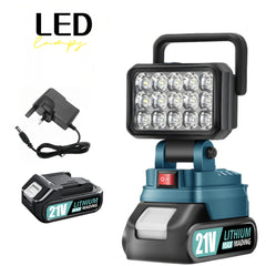 21V Portable LED Work Light, Outdoor Flashlight, Spotlight, Work Light, On-site Lighting, Workplace Lighting, with One Battery, Outdoor Construction Site Lighting, Christmas Gift,