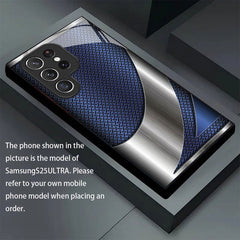 Phone Case - Phone Case: Blue Vein Metallic Texture New Phone Case Tempered Glass for Iphone 17 Air/ 16/ 15/ 14/ 13/ 12/ 11/ Plus/ Pro/ Pro Max And Galaxy S, A Series/ S22/ S23/ S24 FE/ S25/ S26 ULTRA PLUS. It Is The First Choice of Gift for Family