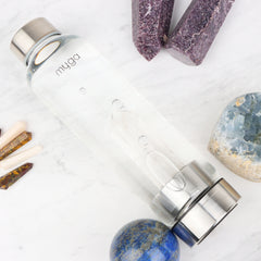 Crystal-Infused Water Bottle – 7200ml Premium Steel & Glass Hydration Bottle with Natural Healing Stones for Stress Relief, Mental Clarity & Spiritual Wellness