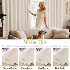 2pcs Full Blackout Curtains, 100% Polyester Fabric, Privacy Protected, Sound proof, Energy saving Grommet Top Curtains for Bedrooms, Living Room, Home Decor & Room Decor