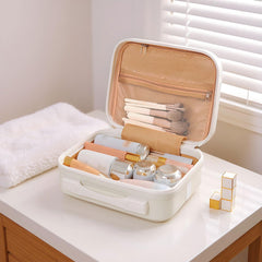 Portable Handheld Plastic Makeup Bag with Elastic Band & Zipper, Jewelry Box, Gift Box for Storing Souvenirs, Luggage Cart for Boarding The Aircraft, Multifunctional Suitcase with Internal Dividers, Can Hold Cosmetics, Towels, Toiletries