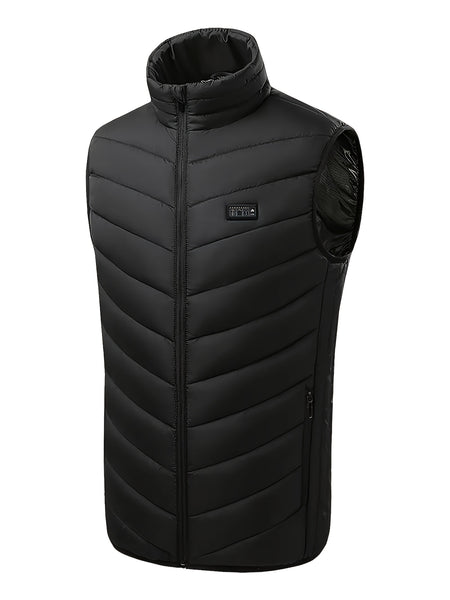 Men'S Solid Heating Vest, Casual Intelligent Electric Sleeveless Outwear, Men'S Clothing for Fall Winter Outdoor Activities ( Power Bank Is Not Included )