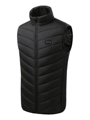 Men'S Solid Heating Vest, Casual Intelligent Electric Sleeveless Outwear, Men'S Clothing for Fall Winter Outdoor Activities ( Power Bank Is Not Included )