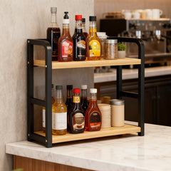 1pc 2 Tier Countertop Storage Rack, Spice Organizer, Countertop Storage Box, Accessories for Bedroom, Bathroom, And Kitchen, Home Storage And Organization, Utility Racks