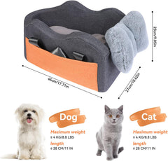 Matsofamic Dog Car Seat for Small Dog Center Console Seat Pet Booster Seat for Car Puppy Car Seat for Small Dogs(Dark Gray)