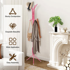 Coat Rack Stand 3-Tier 175cm Tall Metal Coat and Hat Stand with 12 Hooks for Living Room, Bedroom & Hallway