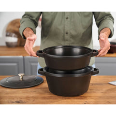 STAUB Stackable 2 Piece Pot Set in 3 Colours