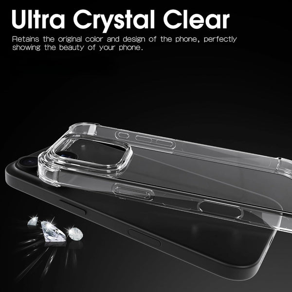Case For iPhone 17 Pro Max 16 Pro Max Plus 15 14 13 11 12 7 8 17 Air Clear Shockproof Phone Cover