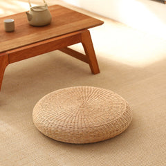 10cm Thicken Straw Cushion, Solid Round Seat Cushions Chair Pad Pillow Seat Soft Tatami Floor Cushion for Yoga Meditation Living Room Balcony Office Outdoor 40cm/50cm