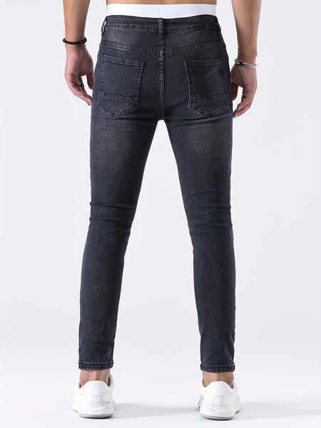European and American Stretch Ripped Skinny Jeans