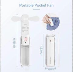 [Mini USB Fan & Light] Portable 3-Speed Handheld Fan | Illuminated Night Light, MINI Power Bank, 2000mAh Lithium Battery, USB Charging, Foldable Design | Home, Office, Outdoor, Travel, Gift for Female Friends