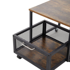 1pc Mini Fridge Stand with Storage, 50x50x42.3cm Mobile Refrigerator Stand with Lockable Wheels & Basket, Portable Cart for Kitchen Office - Perfect Home Upgrade