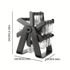 Rotating Spice Rack Organizer with 18 Glass Spice Jars, Revolving Spice Rack Set, 360 Degree Rotating Ferris Wheels Spice Rack, Removable Spice Rack