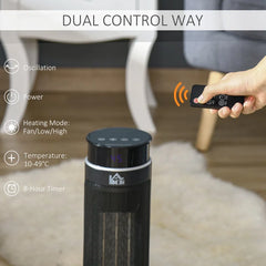 HOMCOM 1000W 3412 BTU Electric Tower Space Heater , Remote Included