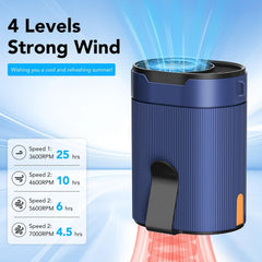 COZOME Portable Waist Fan with 4-Speed Settings, Dual Clip Design, Hands-Free Neck Hanging Fan for Outdoor Activities