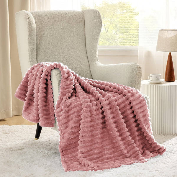 1pc Thickened Blanket Soft And Comfortable Faux Rabbit Hair Reversible Blanket Thermal Blanket Nap Blanket Air Conditioning Blanket Office Outdoor Camping Gift Blanket Perfect for All Seasons