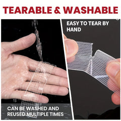 2pcs Industrial Grade Nano Double-Sided Tape, 5-Meter-Long Removable Without Leaving Any Marks, PET Transparent Material, High Viscosity | Strong Load-Bearing | Easy to Tear And Cut | Temperature Resistant, Reusable, Suitable for Home, Office, Car, Office