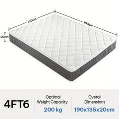 20cm Medium-Firm Spring Hybrid Mattress with Pocket Springs - Individually Responsive, & Motion Isolation, Single/Small Double/Double/King/Super King Bed Sizes, Mattress in a Box (No Heavy Lifting) for Home & Hotel