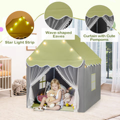Large Kids Play House with Washable Mat and Star Lights