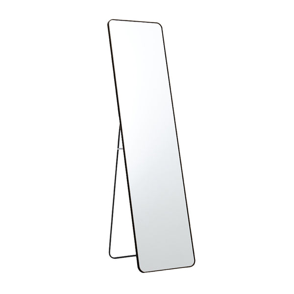 Full Length Mirror 147x37cm Aluminium Alloy Standing/Wall Rectangular Floor Mirror for Bedroom, Hallway & Dressing Room Lean, Hang or Mount (Black)