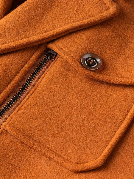(Pearson OBM) Fall Winter Men'S Business Tweed Coat Fashion Double-Lapel Tweed Men'S Jacket