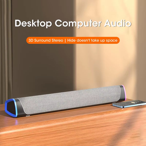 4D Computer Speaker Bar Stereo Sound Subwoofer Bluetooth Speaker for Macbook Laptop Notebook PC Music Player Wired Loudspeaker