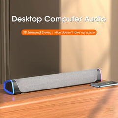 4D Computer Speaker Bar Stereo Sound Subwoofer Bluetooth Speaker for Macbook Laptop Notebook PC Music Player Wired Loudspeaker
