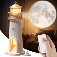 Lighthouse Lamp with Moonlight Projection, Remote-Controlled, Perfect for Bedrooms, Living Rooms, And Study Areas, Also Makes a Great Gift