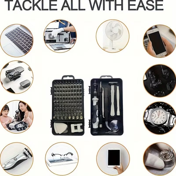 114-in-1 Premium Screwdriver Tool Set, Magnetic Bit Design & High Hardness Construction, Multi-functional Repair Kit with Specialty Special-Shaped Screw Bits