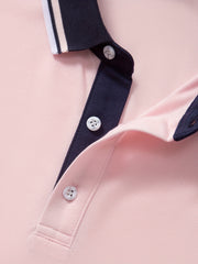 Men'S Polo Shirt Fashion Casual Set Pique Mesh Letter Pattern Top And Bottom