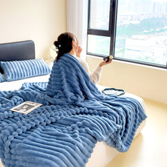 Luxurious Faux Rabbit Fur Throw Blanket - Ultra-Soft & Warm All-Season Luxury Blanket, Double-Sided Plush Fur for Couch, Bed, Travel, Office - Machine Washable, Elegant Home Decor Gift for Valentine'S Day, Housewarming, Birthday